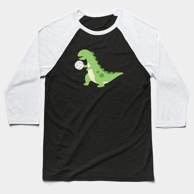 Dino volleyball Baseball T-Shirt by AmyNMann